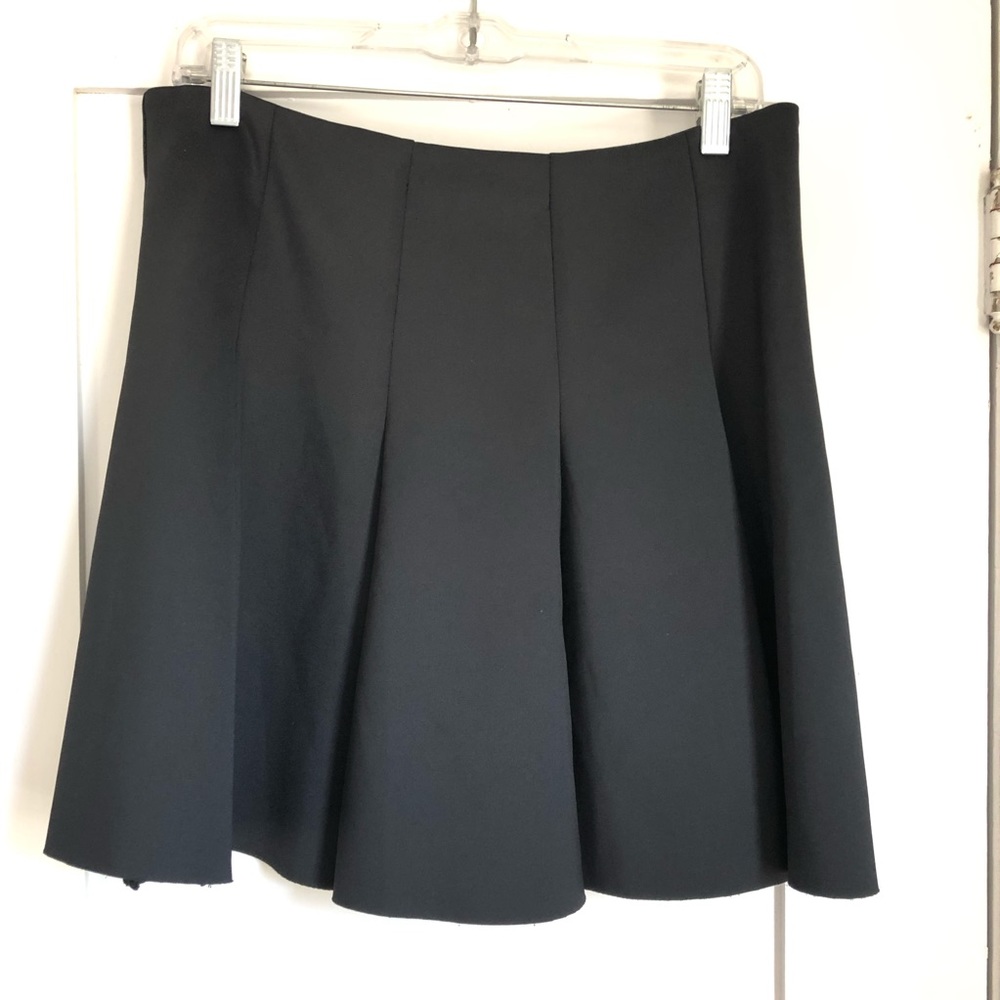TOPSHOP Black Pleated Scuba Skirt